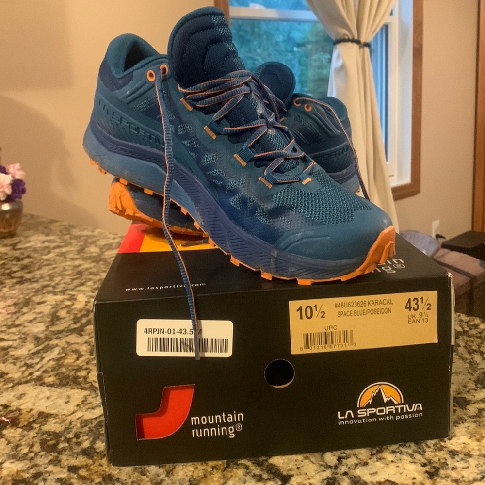La Sportiva trail running shoes. Worn twice on 2 runs, too small. Like new.